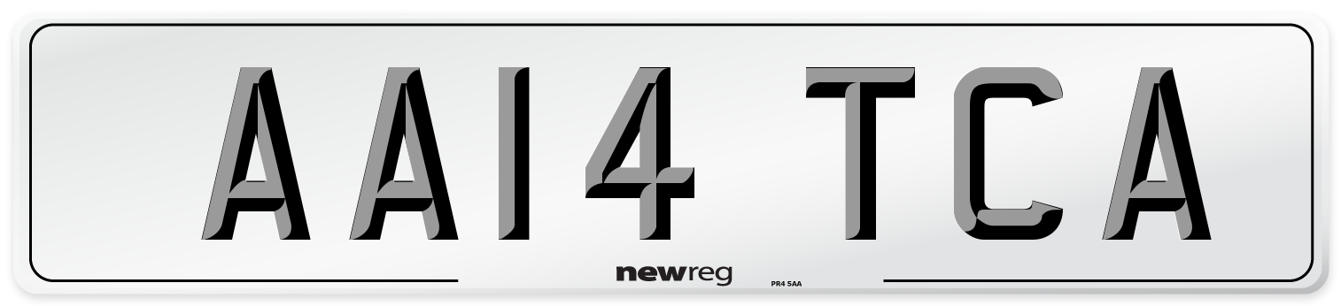 AA14 TCA Number Plate from New Reg